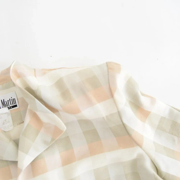 Vintage Sheri Martin New York made in U.S.A. Three  Button Checker Blazer 8 - Picture 11 of 13